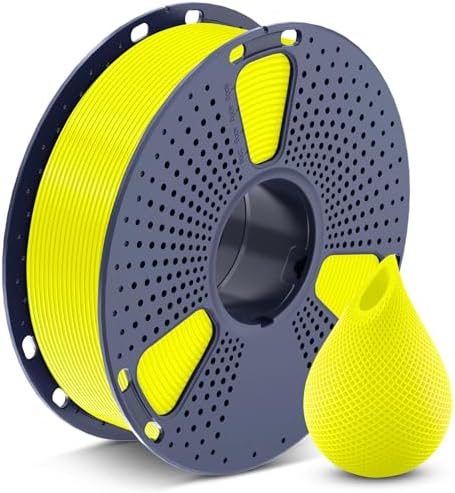 SUNLU 3D Printer Filament PETG Filament 1.75mm, Less Stringing Good Layer Adhesion High Toughness, PETG Filament 1.75 ±0.02mm, 1kg Spool(2.2lbs), Yellow