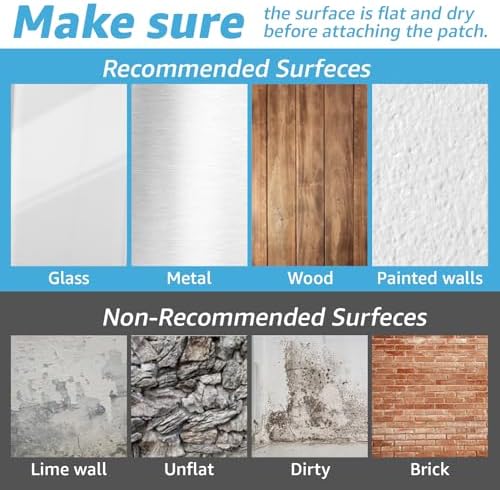 Art3d 48 Sets Hook and Loop Tape Sticky Back, 4"x6" Double-Sided Adhesive Strip,Heavy Duty, White