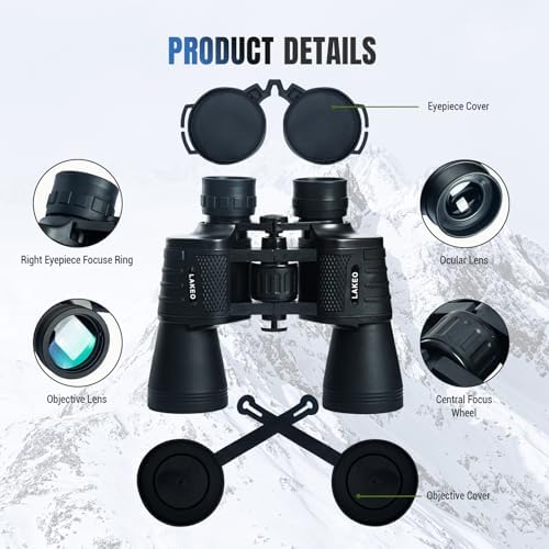 30x50 High Powered Binoculars for Adults, Waterproof Compact Binoculars with Low Light Vision for Bird Watching Hunting Football Games Travel Stargazing Cruise with Carrying Bag