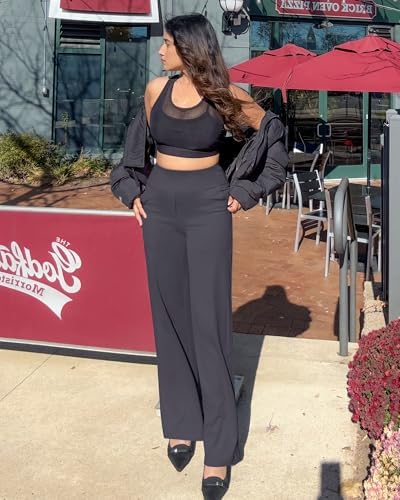 G4Free Yoga Pants Women Wide Leg Pants with Pockets High Waist Stretch Dress Casual Sweatpants Petite/Regular/Tall