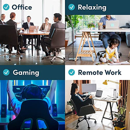 Lifelong Office Chair Wheels Replacement Rubber Chair Casters for Hardwood Floors and Carpet, Set of 5, Heavy Duty Casters for Chairs to Replace Office Chair Mats - Fits 98%