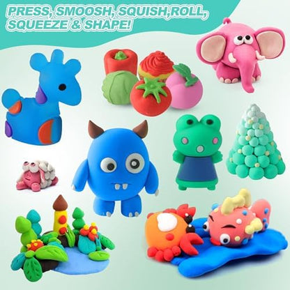 Air Drying Clay Kids 102 Colors, Modeling Magic Clay Kit with Sculpting Tools,Non-Toxic and Non-Sticky,Classroom Activities & Art and Crafts Creative Play Gifts for Boys & Girls Age 3-12