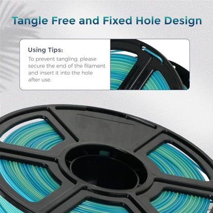 FLASHFORGE PLA Filament 1.75mm +/- 0.02mm Blue to Yellow Gradient, Smooth Color-Changing 3D Printer Filament 1kg (2.2lbs) Spool, 3D Printing Filament Easy to Use and Fits for Most FDM 3D Printers