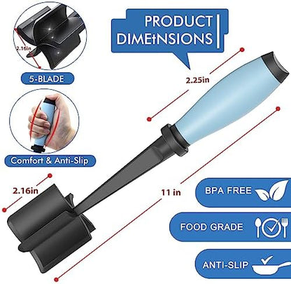 2Pack Meat Chopper, Heat Resistant Meat Masher for Hamburger Meat, Ground Beef Smasher, Nylon Hamburger Chopper Utensil, Meat Ground, Non Stick Mix Chopper Mix and Chop, Meat Masher Tool Gift（Aqua）