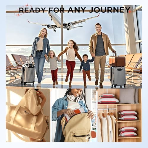 10 Set Compression Packing Cubes for Travel Essentials,Compressible Expandable Packing Cubes for Suitcase,OlarHike Luggage Organizer Bags for Travel,Handy Helper for Organizing Clothes(Orange)