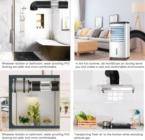 Dryer Vent Hose, 4'' Insulated Flexible Duct 16FT with 2 Duct Clamps, Heavy-Duty Three Layer Protection for HVAC Ventilation, Duct Fan Systems