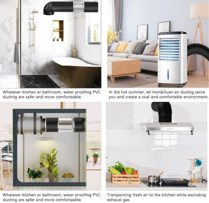 Dryer Vent Hose, 4'' Insulated Flexible Duct 16FT with 2 Duct Clamps, Heavy-Duty Three Layer Protection for HVAC Ventilation, Duct Fan Systems