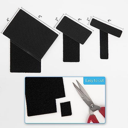 Art3d 16 Sets Hook and Loop Tape Sticky Back, 4"x6" Double-Sided Adhesive Strip, Heavy Duty