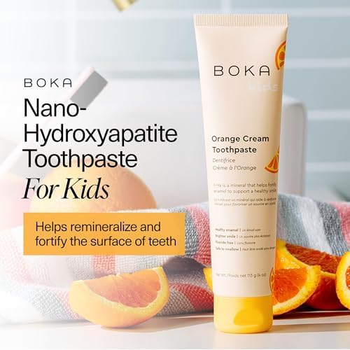 Boka Fluoride Free Toothpaste Nano Hydroxyapatite Toothpaste - Orange Cream Flavor, 4 oz 3Pk US Manufactured