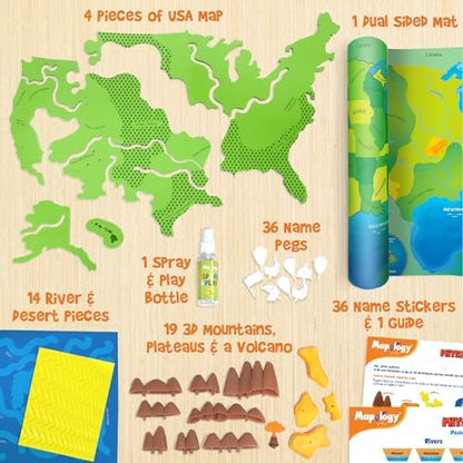 Imagimake Mapology Physical Features USA Puzzle | Mountains, National Parks, Rivers & Lakes 3D Puzzle Toys for Ages 8-13 | Educational Toys | Classroom Must-Haves | Back to School Gifts for Kids 6-12