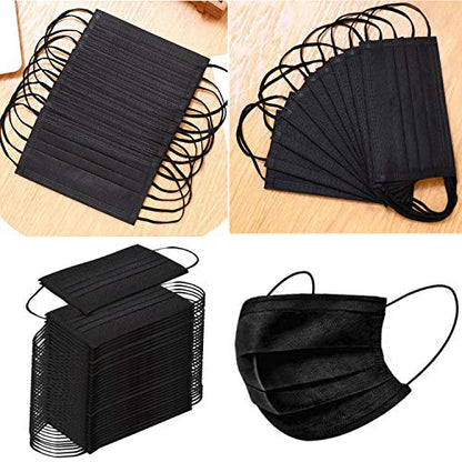 1000PCS 3 ply black disposable face mask breathable face masks