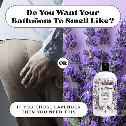 Poo-Pourri Before-You-Go Toilet Spray, Lavender Vanilla, Refill Bottle 16 Fl Oz - Lavender, Vanilla and Citrus