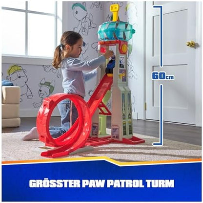PAW Patrol: Rescue Wheels Super Loop Tower HQ, with Light, Sound, Vehicle Launcher, Chase Action Figure & Toy Truck, Kids Toys for Boys & Girls Age 3+