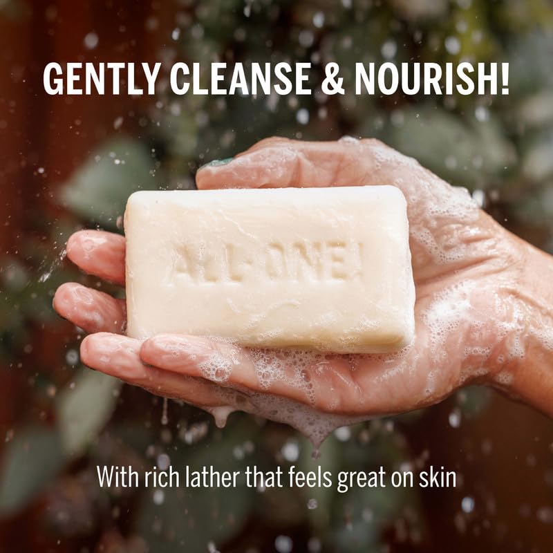 Dr. Bronner's Pure-Castile Magic Bar Soap (Baby Unscented, 5 oz, 6-Pack) - Made with Regenerative Organic Certified Oils, For Face, Body & Hair, Gentle for Sensitive Skin - Vegan, Non-GMO