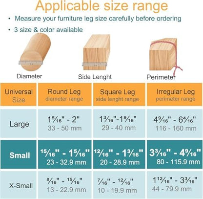 32pcs Black Chair Leg Floor Protectors,Bar stools Leg Protectors Caps,Dining Room Chair Leg Protectors for Hardwood Floors, Chair Leg Covers Silicone Felt Furniture Pads (Small fit: 0.9'' - 1.29'')