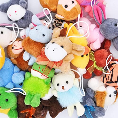 JOYIN 24 Pack Mini Animal Plush Toy Assortment (24 Units 3" Each), Animals Keychain Decoration for Kids, Small Stuffed Animal Bulk for Kids, Carnival Prizes, School Gifts, Valentine's Day Party Favors