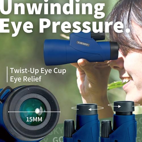 Gosky Monoculars Telescope, 12x55 HD Monocular for Adult with BAK4 Prism & FMC Lens, Lightweight Monocular with Smartphone Adapter Suitable for Bird Watching Hunting (Blue)