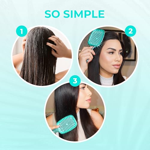 FHI Heat UNbrush Detangling Brush for Pain-Free Brushing on All Wet or Dry Hair Types — Durable DuoFlex Anti-Static Bristles, Lightweight Handle, Vented Hair Brush