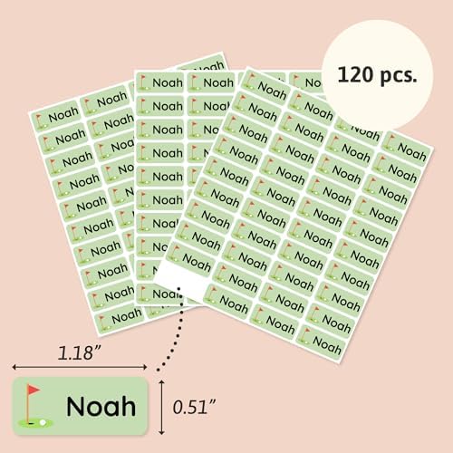 – Personalized Name Labels for Kids (120) – Waterproof & Durable Stickers for Clothing, School & Daycare Items - Sports
