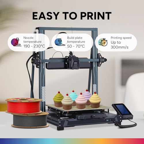 OVERTURE Matte PLA 3D Printer Filament 1.75mm, Matt Surface & Low Warping Filament 1kg Spool (2.2 lbs), Accuracy +/- 0.02 mm, Fit Most FDM Printers (Matte Brick Red)