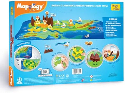 Imagimake Mapology Physical Features USA Puzzle | Mountains, National Parks, Rivers & Lakes 3D Puzzle Toys for Ages 8-13 | Educational Toys | Classroom Must-Haves | Back to School Gifts for Kids 6-12