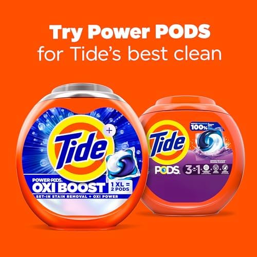 Tide PODS Laundry Detergent Pacs, 3-in-1 Stain Remover, Odor Fighter, Color Protector, 112 Count, HE compatible, Spring Meadow Scent