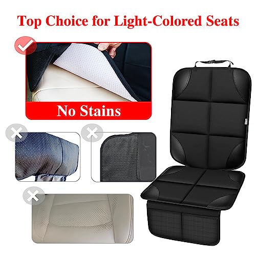 Meolsaek Car Seat Protector for Child Car Seat, Durable 600D Fabric Waterproof Car Seat Cover with Thick Pad Non-Slip Backing (No Imprints)