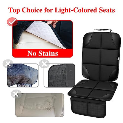 Meolsaek Car Seat Protector for Child Car Seat, Durable 600D Fabric Waterproof Car Seat Cover with Thick Pad Non-Slip Backing (No Imprints)