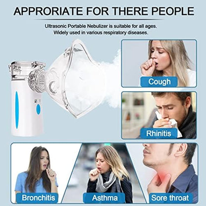 Ultrasonic Nebulizer - Nebulizers, Rechargeable Nebulizer Machine for Adults and Kids, Portable Nebulizer with Two Modes & Self-Cleaning Function for Breathing Problems