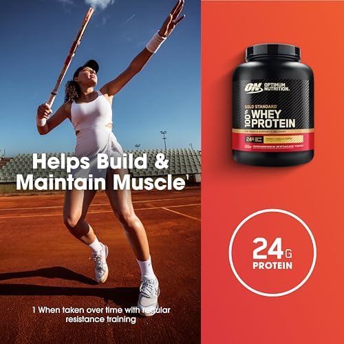 Optimum Nutrition Gold Standard 100% Whey Protein Powder, French Vanilla Crème, 5 Pound (Packaging May Vary)