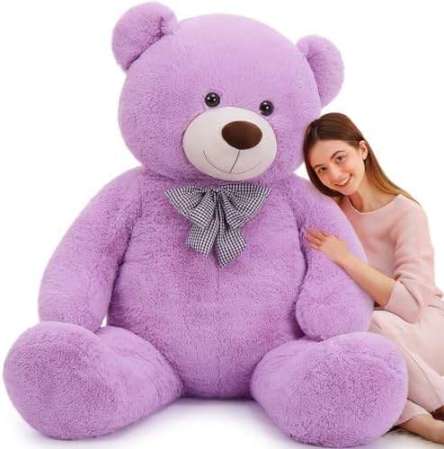 MaoGoLan Big Teddy Bear 6 Feet,Life Size Huge Teddy Bear Plush Stuffed Animal,Adorable and Soft Purple Teddy Bear Gift for Christmas,Valentines,Birthday,or Long Distance