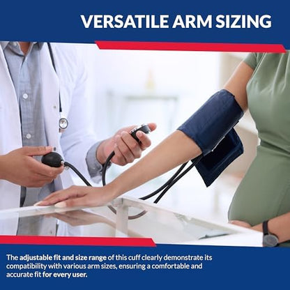 Dixie EMS Deluxe Aneroid Sphygmomanometer Blood Pressure Set W/Adult Cuff, Carrying Case and Calibration Tool - Black