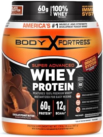 Body Fortress 100% Whey, Premium Protein Powder, Chocolate Peanut Butter, 1.78lbs (Packaging May Vary)