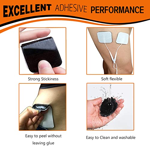Tens Unit Electrode Pads 40Pcs, Reusable TENS Unit Pads with Upgraded Self-Adhesion, Replacement Pads Compatible with TENS 7000, AUVON TENS, Etekcity Tens Machine, Nicwell Care Tens (40 Value Pack)