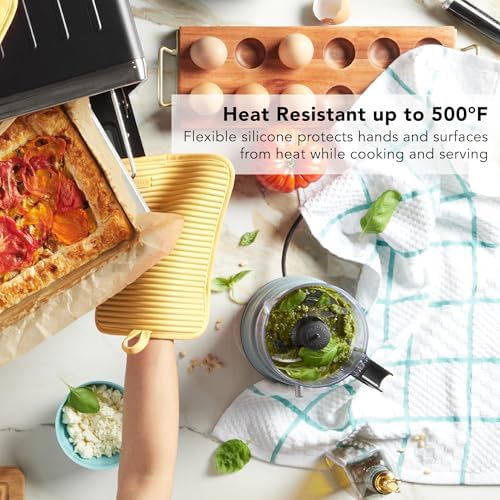 KITCHENAID Ribbed Soft Silicone Pot Holder 2-Pack Set, 2025 Color of The Year, Butter Yellow, 7"x9"