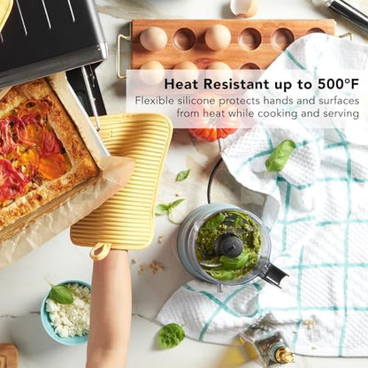 KITCHENAID Ribbed Soft Silicone Pot Holder 2-Pack Set, 2025 Color of The Year, Butter Yellow, 7"x9"