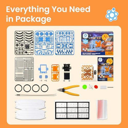 Sillbird Solar Building Robot Kit STEM Gift for Boys Aged 8-13, DIY Science Educational Toys for Kids Teens Birthday, 12-in-1 Solar or Battery Powered Robotic Set with 197 Pieces