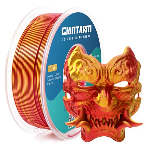 GIANTARM Dual Color PLA Filament, Silk PLA Filament 1.75mm +/-0.02mm,1KG Spool(2.2lbs) Vacuum Packaging, 3D Printing Filaments Fit Most FDM Printer