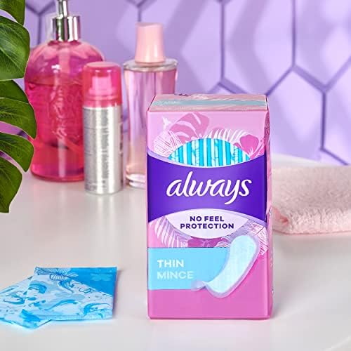 Always Daily Fresh Thin Liners, Regular Absorbency, Unscented Panty Liners, 432 Count (2 Packs of 216)