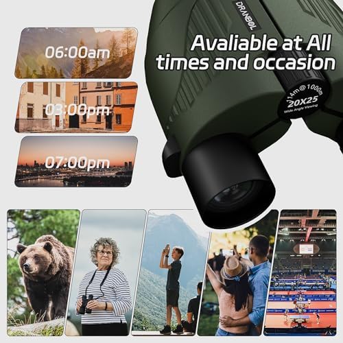 20X25 Small Binoculars for Adults and Kids, Large Eyepiece Binoculars for Bird Watching Easy Focus, Pocket High Powered Opera Glasses for Concert, Cruise Ship, Travel Must Have