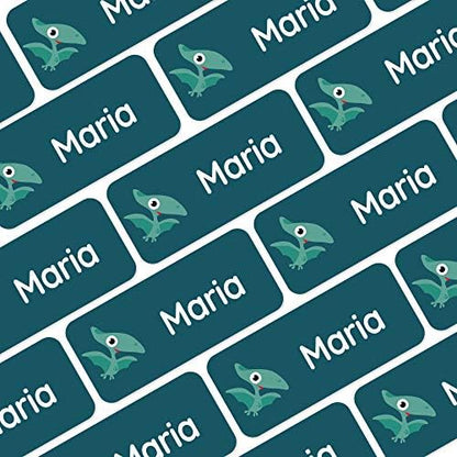 – Personalized Name Labels for Kids (120) – Waterproof & Durable Stickers for Clothing, School & Daycare Items - Dinosaurs