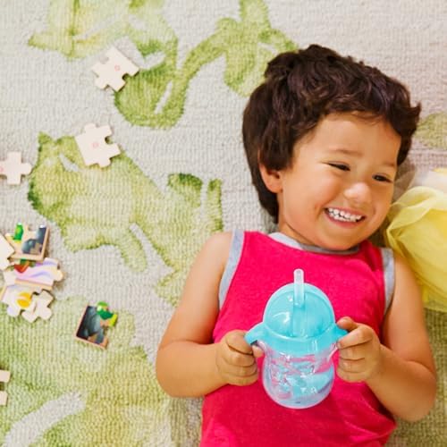 Munchkin Any Angle Sippy Cups for Toddlers, Spill Proof Weighted Straw Cup with Transition Handles for Babies 6 Months and Up, 4 Pack, Blue/Green/Pink/Purple