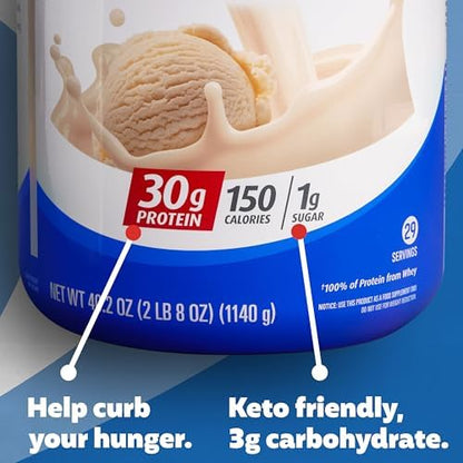 Premier Protein Protein Powder, 30g Protein, 1g Sugar, No Soy Ingredients, Gluten Free, Vanilla Milkshake, 29 Servings, 40.2oz