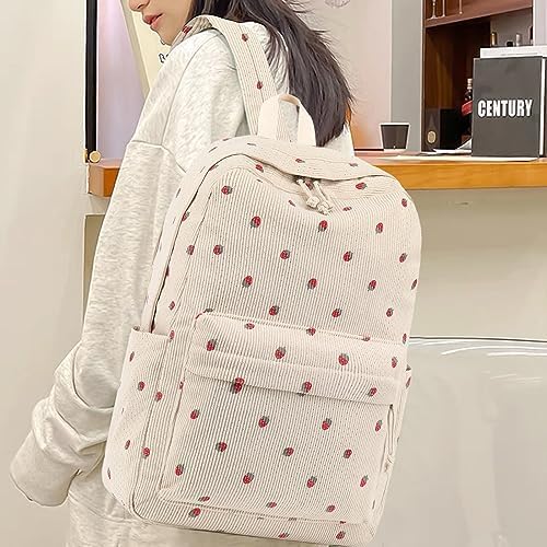 School Backpack for Teen Girls Bookbags Elementary High School Corduroy Laptop Bags Women Travel Daypacks