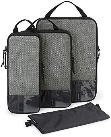 BAGSMART 6 Set Compression Packing Cubes - Lightweight Travel Essentials, Durable Luggage Organizer