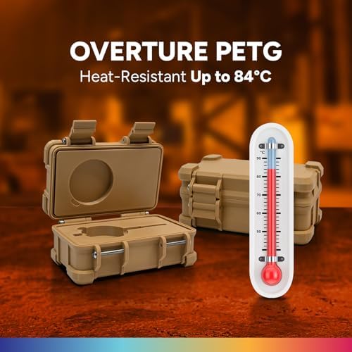 OVERTURE PETG 3D Printer Filament 1.75mm, Neatly Wound Durable PETG 1kg Spool (2.2lbs), Strong Toughness Filament, Dimensional Accuracy +/- 0.02mm, Fit Most FDM Printers (Black (1-Pack))