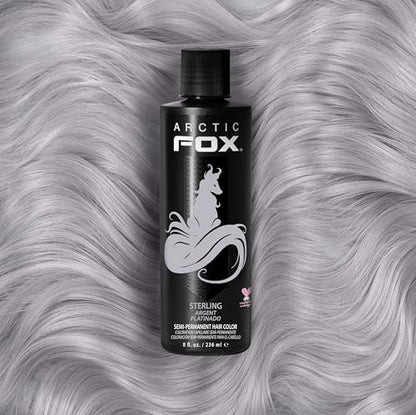 ARCTIC FOX Vegan and Cruelty-Free Semi-Permanent Hair Color Dye (8 Fl. Ounces, Sterling)