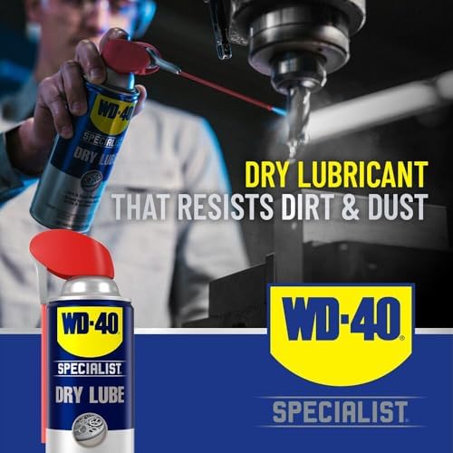 WD-40 Specialist Dry Lube with Smart Straw, Lubricant for Corrosion Protection on Table Saws, Drills and Lathes, Industrial Strength Friction-Reducing Formula, 10 Oz., 6-pack case