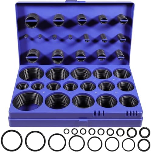 407 Pcs Universal SAE O Ring Assortment Kit，32 Inch Sizes Standard Nitrile Rubber O'ring Set for Automotive Hydraulic Faucet Professional Plumbing Pressure Washer Air or Gas Sealing Repair