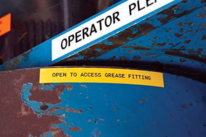 Brady Authentic (M21-500-595-YL) All-Weather Vinyl Label for Indoor/Outdoor ID, Lab and Equipment Labeling, Black on Yellow- For M210, M210-LAB, M211, BMP21-PLUS and BMP21-LAB Printers, .5" W 21' L